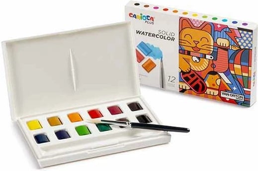 Markerë uji Carioca Plus 12 Ngjyra me Brushë