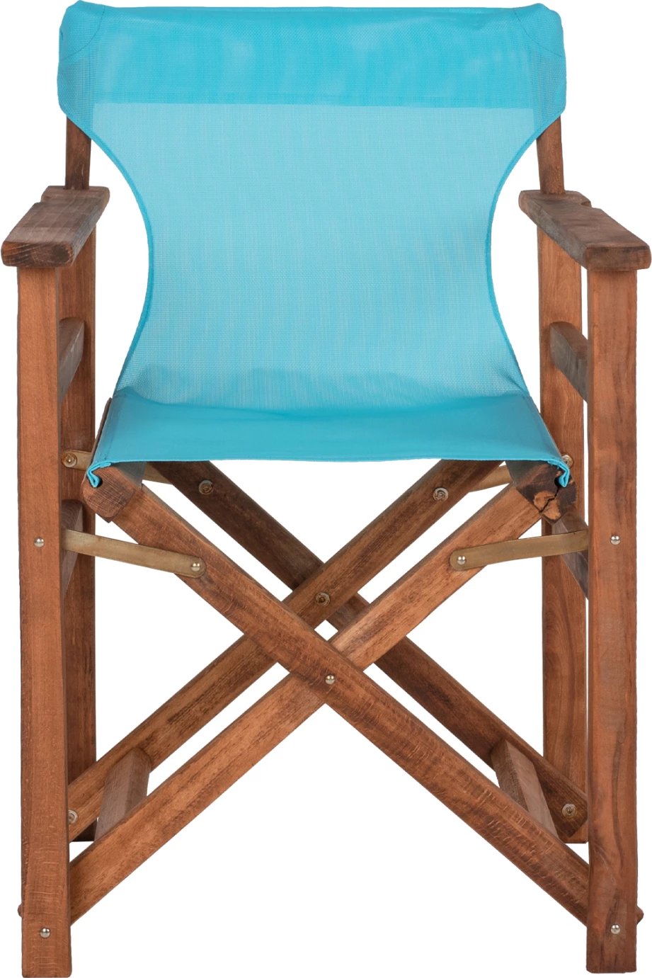 Karrige regjisori LIMNOS FH10368.08, ngjyrë arre dhe tekstilene qiellor, 57x54x88.5 cm