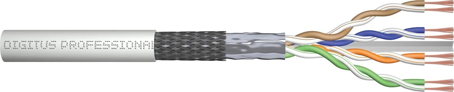 Kabllo rrjeti DIGITUS CAT 6 SF/UTP, 100m, Gri