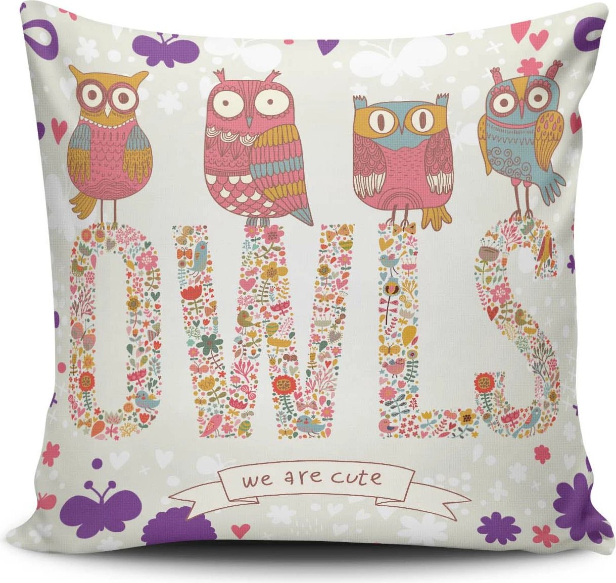 Jastëk dekorativ, shumëngjyrësh, Evila Originals, NKLF-216, 43x43cm