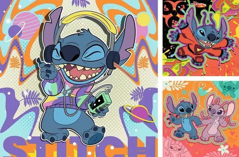 Puzzle për fëmijë Ravensburger 3x49 pjesë, Lilo & Stitch, shumëngjyrësh, set prej 3 copë