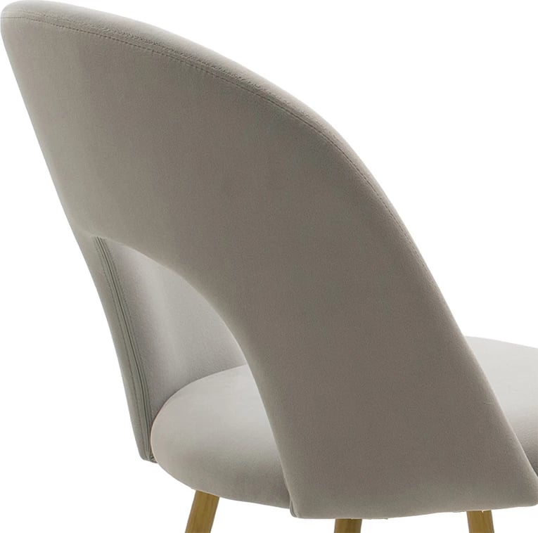 Karrige Jonah, kadife gri, këmbë natyrale, set prej 4 copash