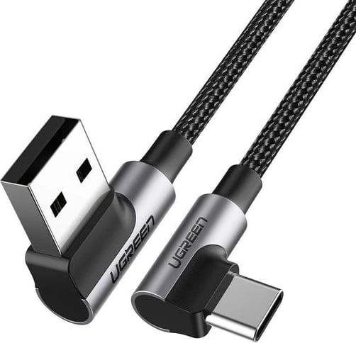 Kabllo USB UGREEN 20856, USB 2.0, USB A në USB C, e zezë/argjendtë