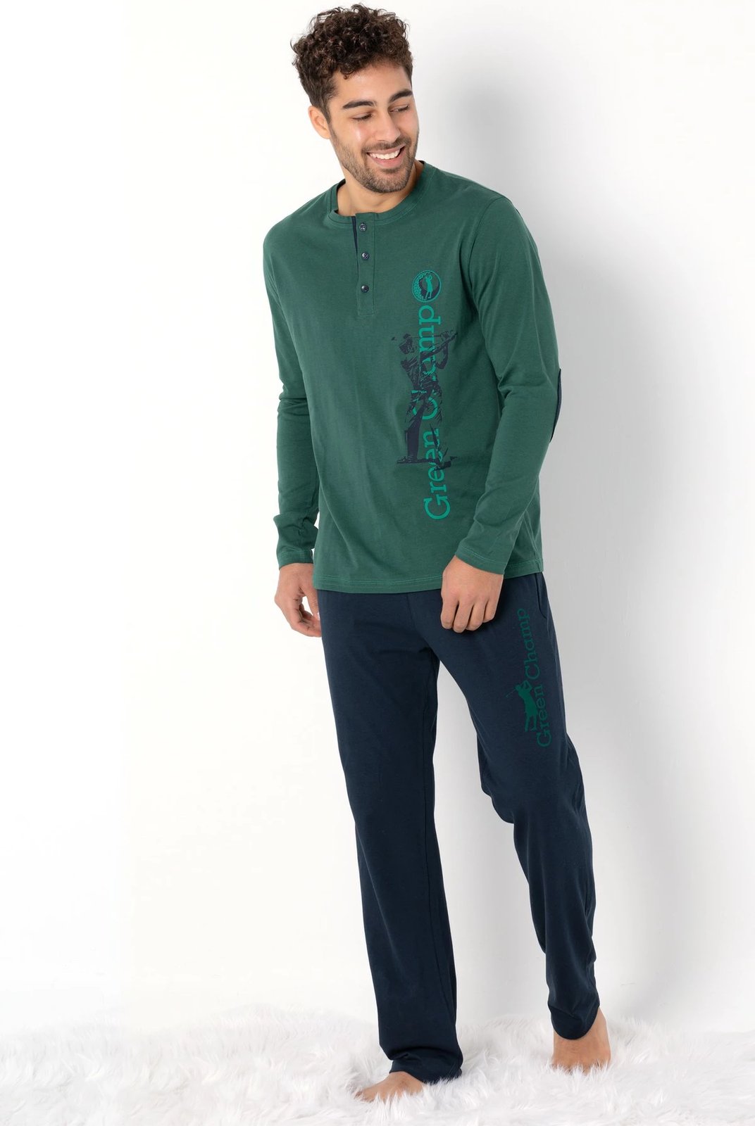 Set pizhamash për burra Jumeon, 002-000699002, e gjelbër