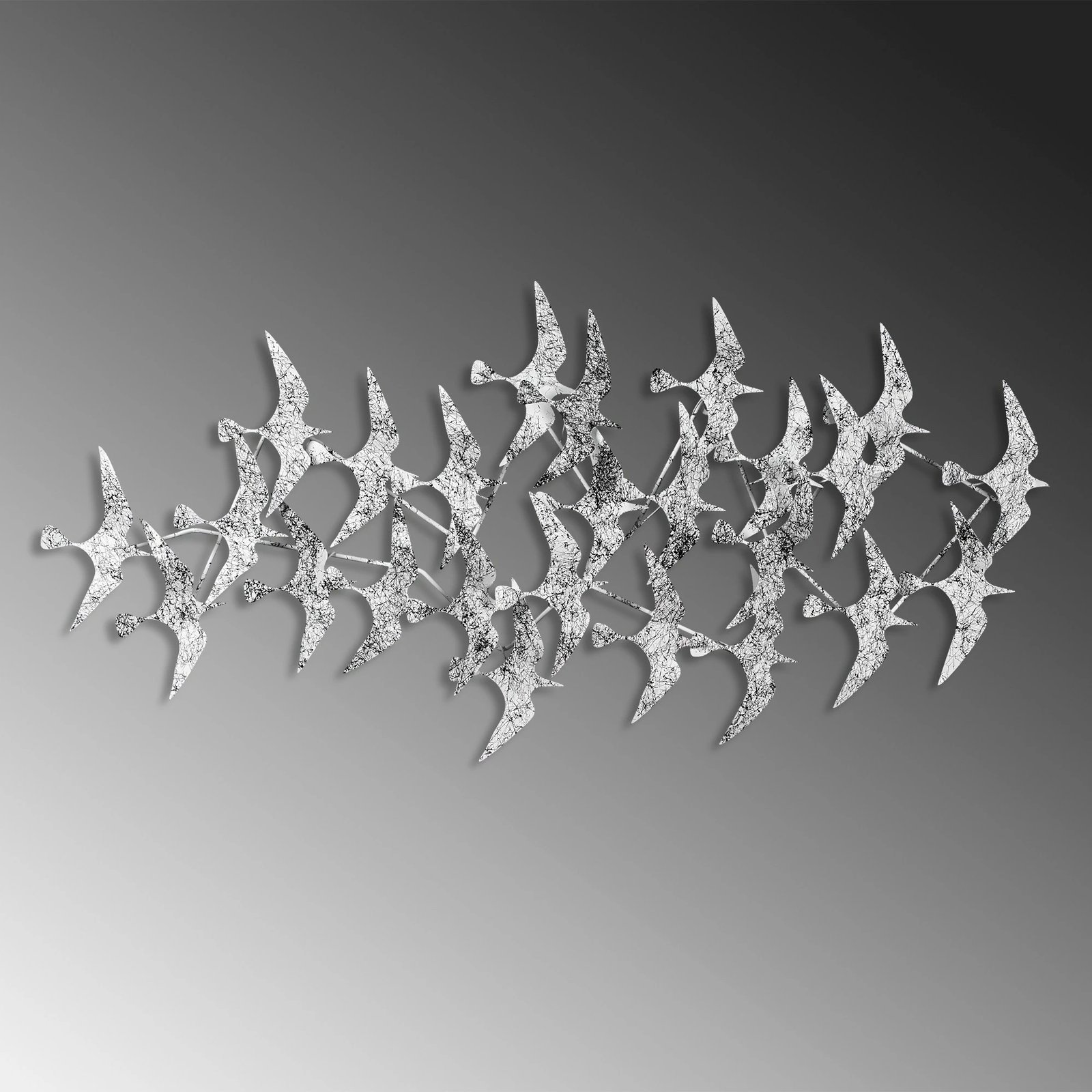 Aksesor dekorativ metalik për mur, Wallity Martılar 2, shumëngjyrësh, 59x124cm