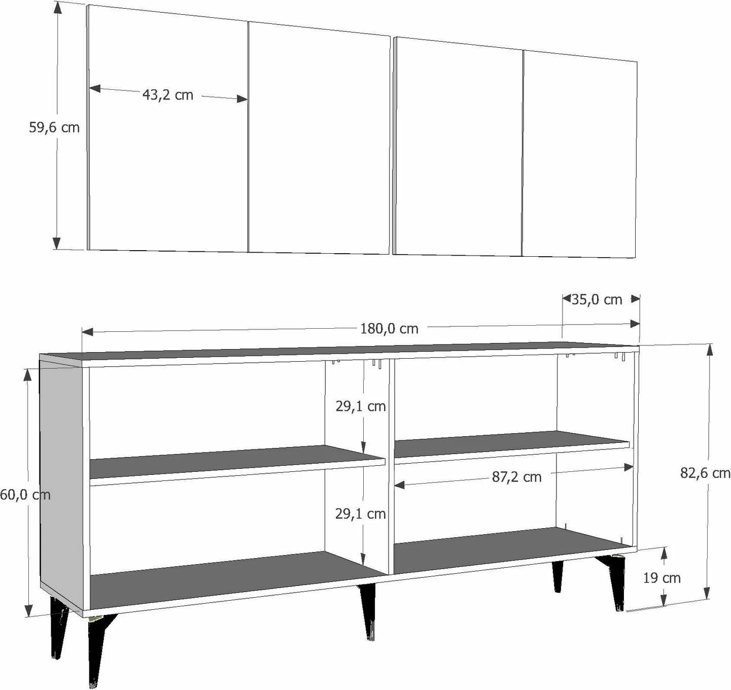 Konsol Skye Decor, samba e bardhë, argjend