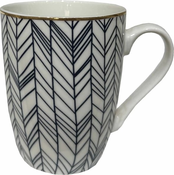 Filxhan All Time, porcelan New Bone China, bardhë, kaltër, ar, 8x8x11cm