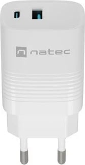 Karikues Natec Ribera GaN 30W, USB-A dhe USB-C, i bardhë Karikues Natec Ribera GaN 30W, USB-A dhe USB-C, i bardhë
