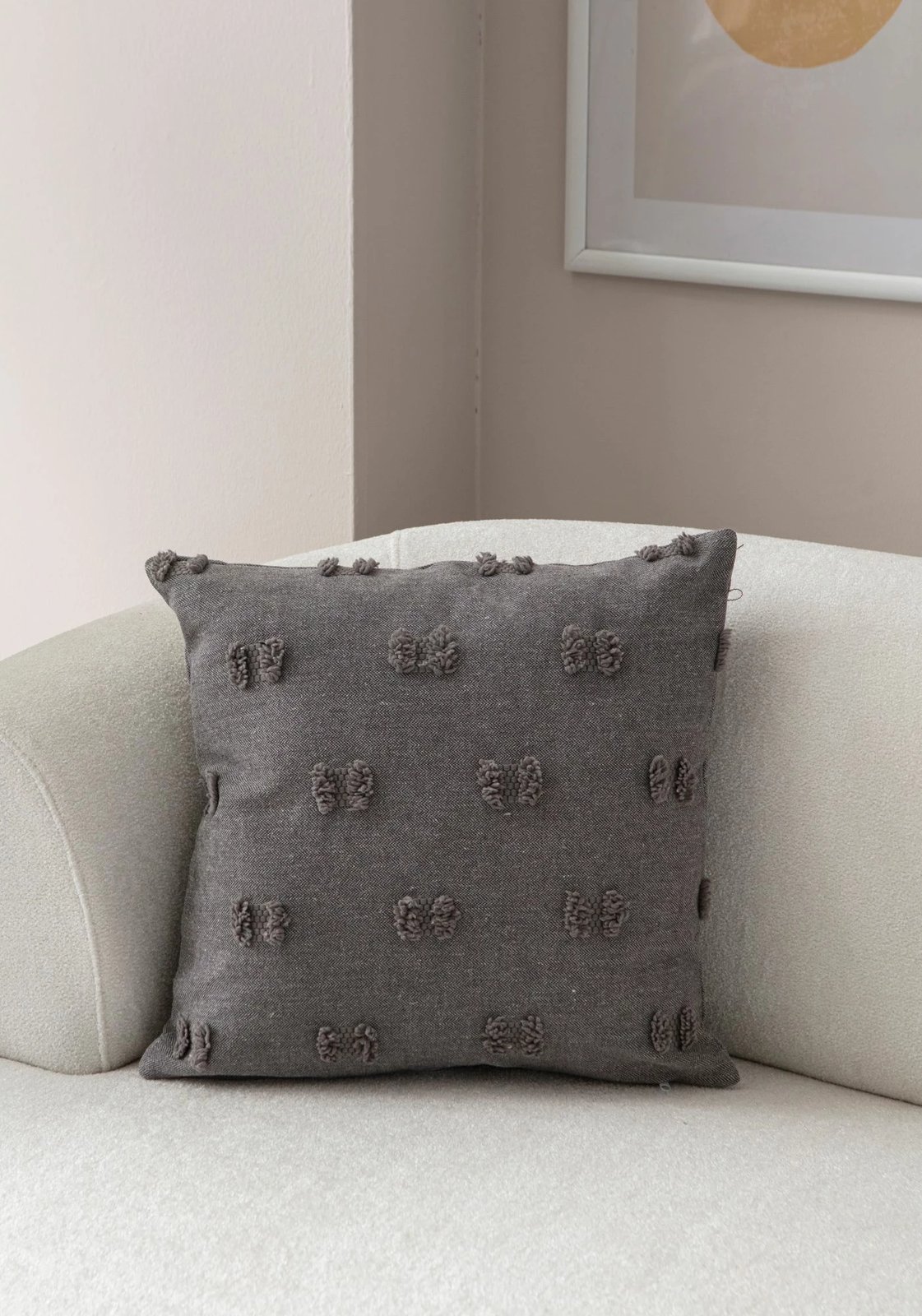 Jastëk dekorativ ngjyrë gri, Evila Originals, Tuffet - v3