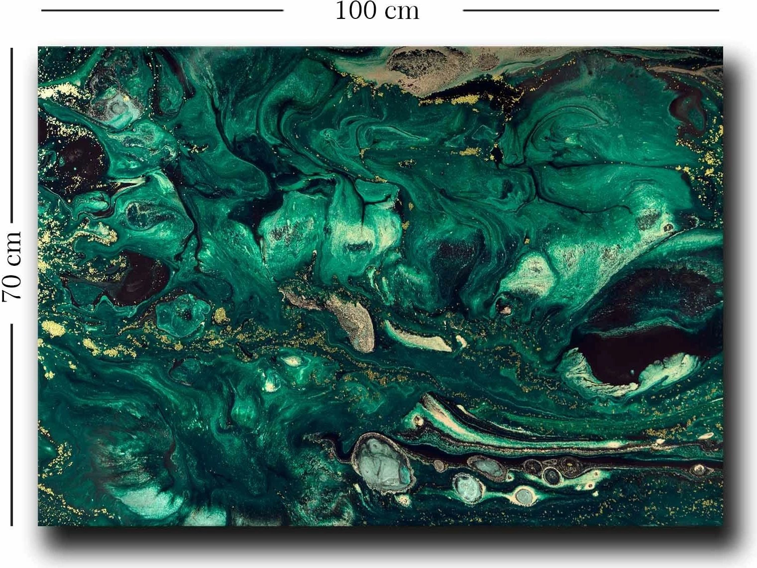 Pikturë dekorative në kanavacë, ngjyra e gjelbër, krem, ari, e zezë, 70x100cm, Wallity 70100NISC-019