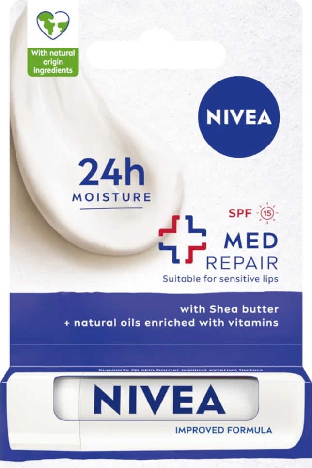 Balsam për buzë Nivea Med Repair për femra, 4.8g