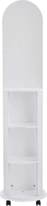 Pasqyrë dyshemeje rrotulluese me rafte, ngjyrë e bardhë, Espero, 34x170cm