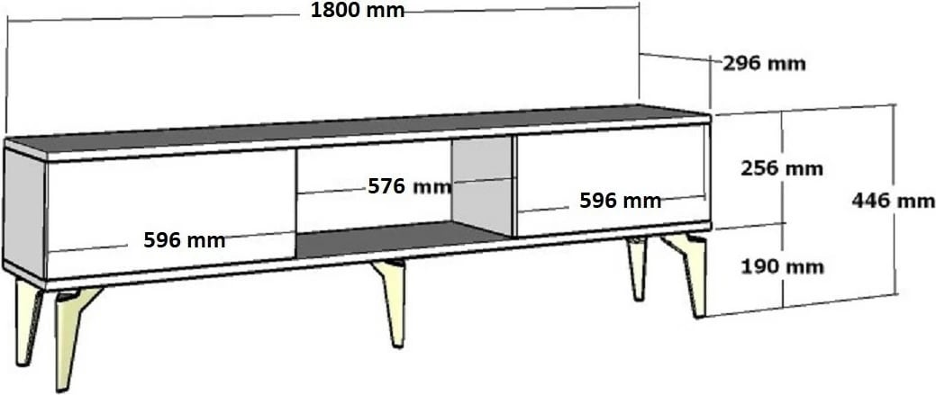 Komodë TV Hanah Home, Ponny, e bardhë, argjend