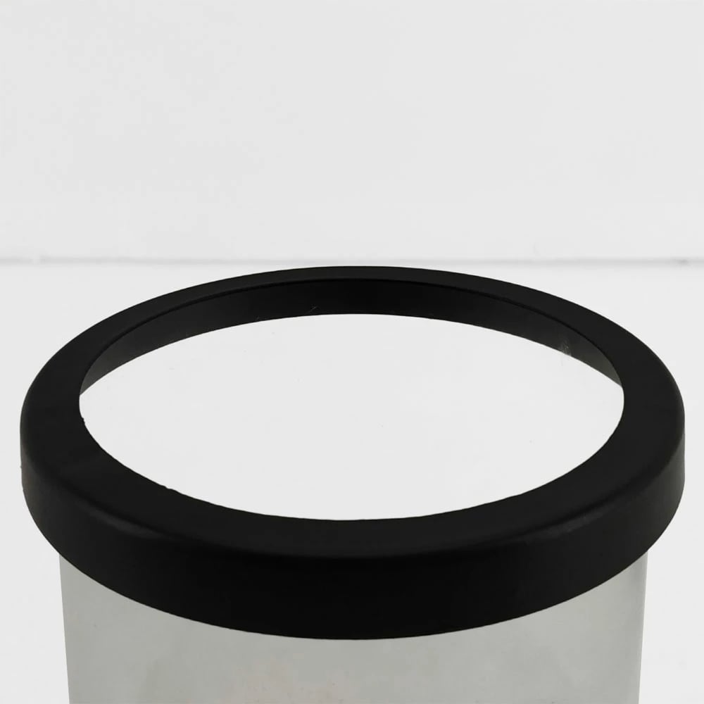 Mbajtës qirinjsh TITUL, alumin i zi, xham transparent, 14x14x18 cm