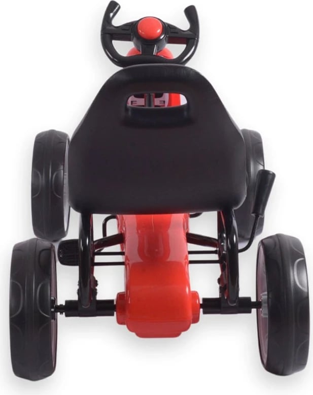 Go-kart me pedale, Milly Mally Power, rrota EVA, frenë dore, ulëse e rregullueshme, 3+, e kuqe