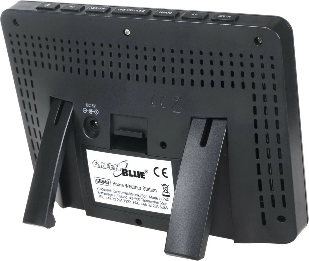 stacion moti GreenBlue GB540 me ekran me ngjyra, DCF, sensor i jashtëm wireless 60 m, i zi