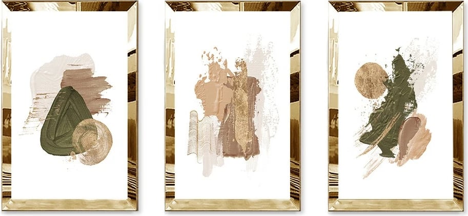 Pikturë dekorative MDF-Plexiglass (3 copë), Wallity, Huhu394, 30x40cm