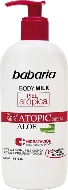Qumësht trupi uniseks Babaria Aloe Vera për lëkurë atopike 400ml