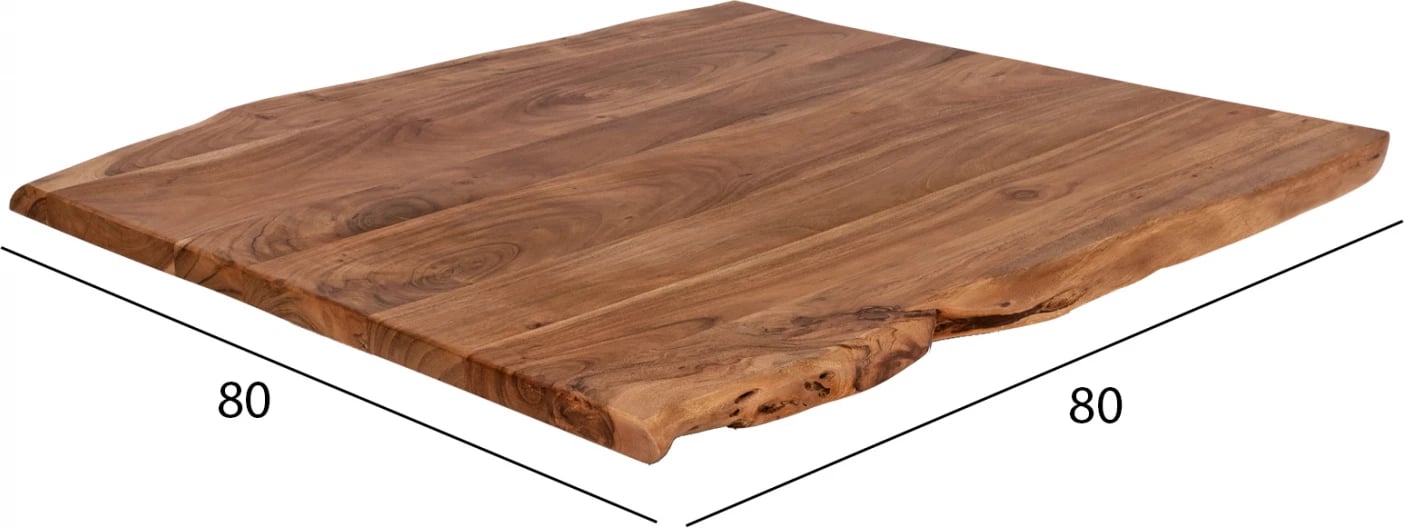 Sipërfaqe tavoline prej druri akacie, natyrale, 80x80x4 cm, FH8464.11