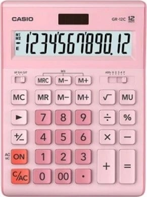 Kalkulatori Casio GR-12C-PK për zyrë, rozë