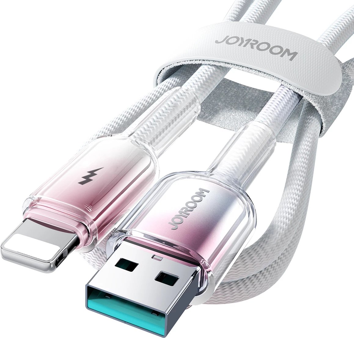 Kabllo Joyroom S-A42 Crystal-Clear Series, USB-A në Lightning, 1.2m, Bardhë