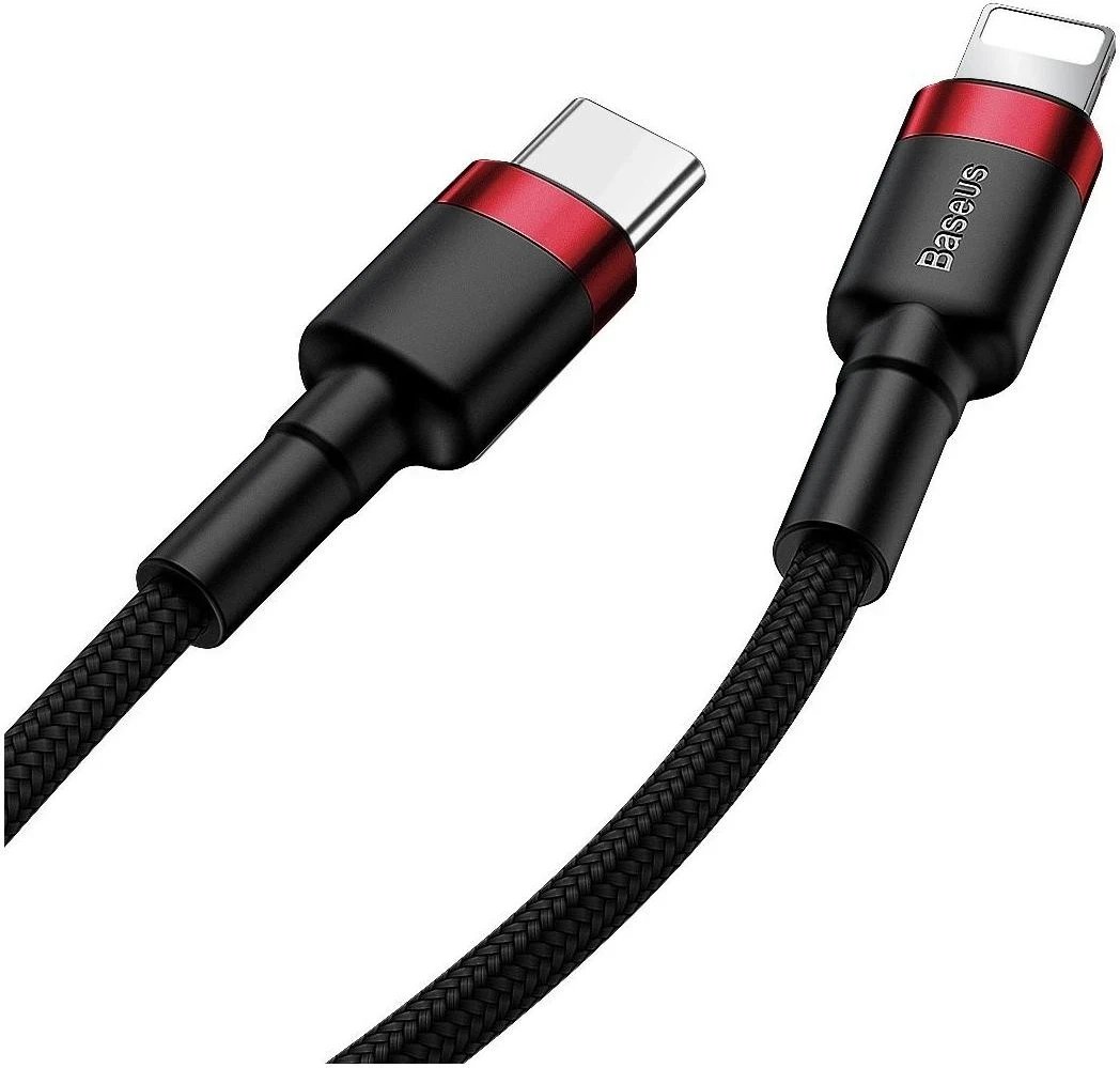 Kabllo Baseus Cafule USB-C do Lightning PD, 18W, 1m, e zezë e kuqe Kabllo Baseus Cafule USB-C do Lightning PD, 18W, 1m, e zezë e kuqe