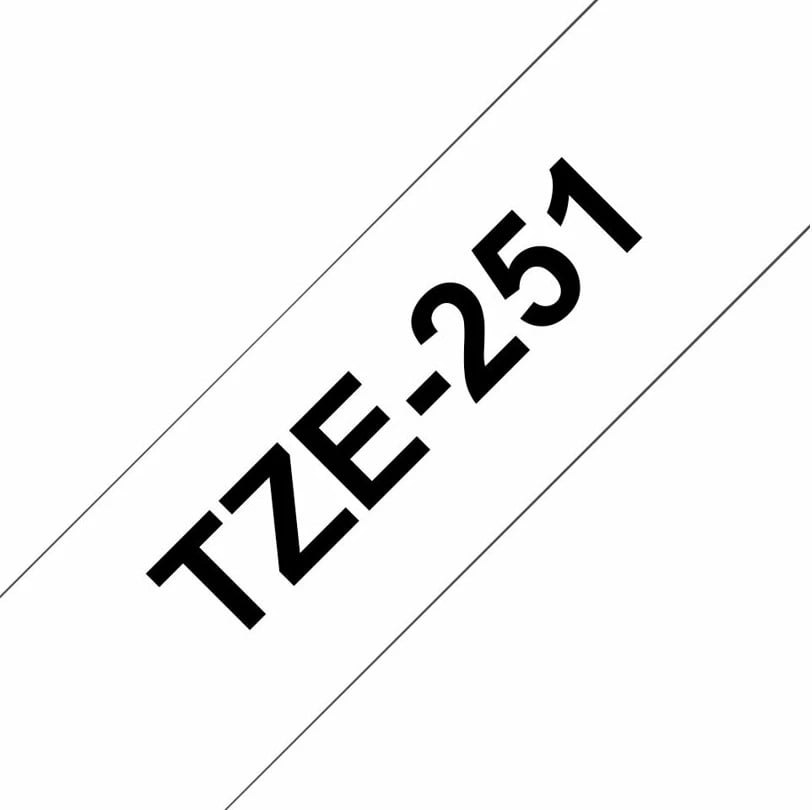 Kasetë etiketuese Brother TZe-251, 24mm, 8m, e zezë mbi të bardhë