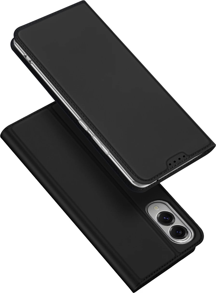 Mbështjellës Dux Ducis Skin Pro për Samsung Galaxy S25 Edge, me kapak dhe xhep për kartë, i zi