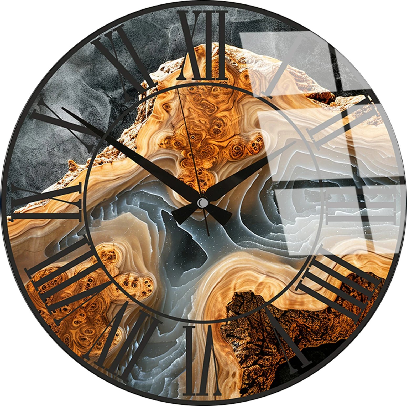 Orë muri dekorative prej xhami, Wallity, Huhu331, 40x40cm