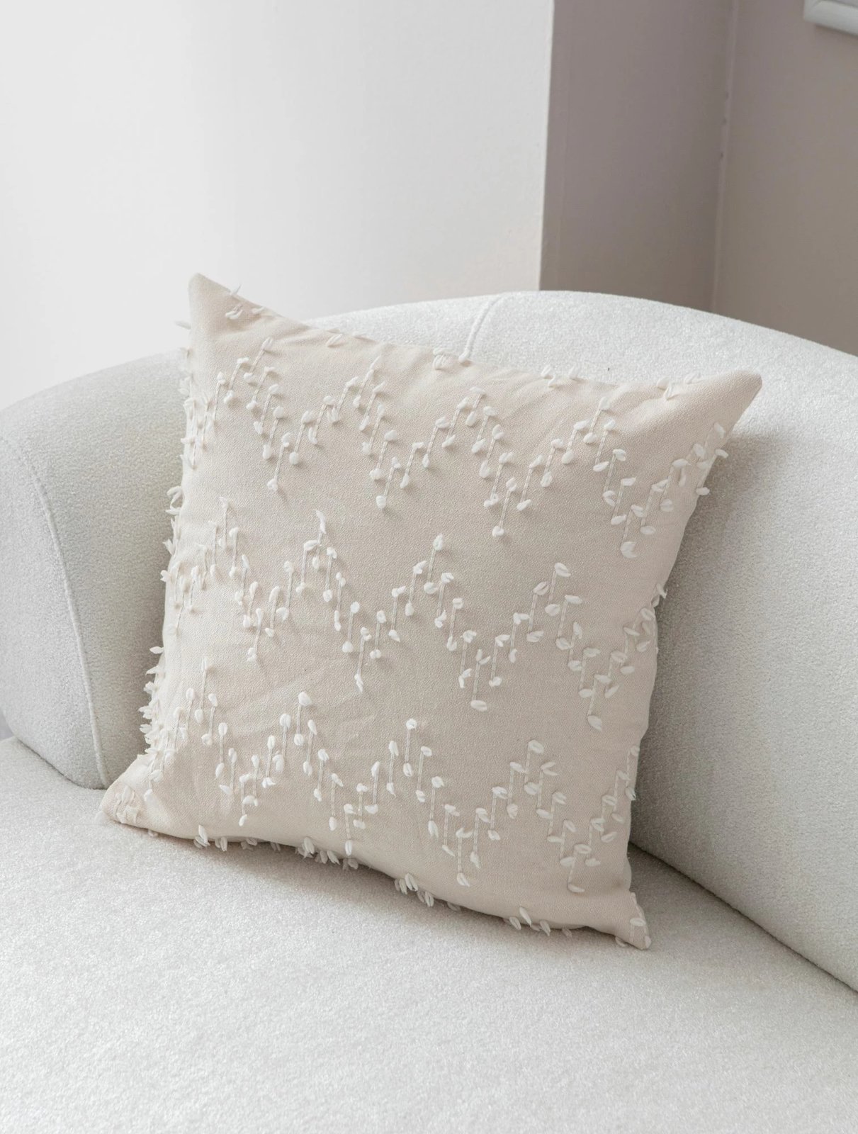 Jastëk dekorativ, mbulesë, ngjyrë krem, Evila Originals, 43x43cm