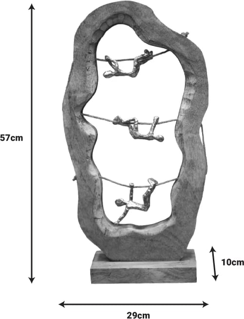Dekor tavoline Lardo Inart dru mango-alumin 29x10x57cm Dekor tavoline Lardo Inart dru mango-alumin 29x10x57cm