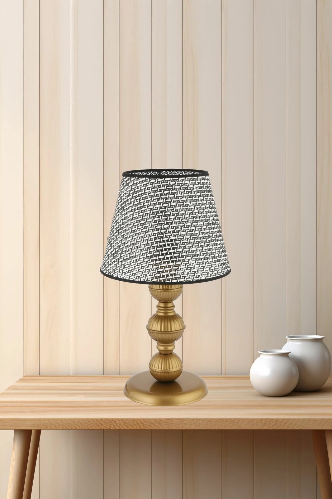 Llambë tavoline Opviq, 301 Hazeran, gri dhe ari