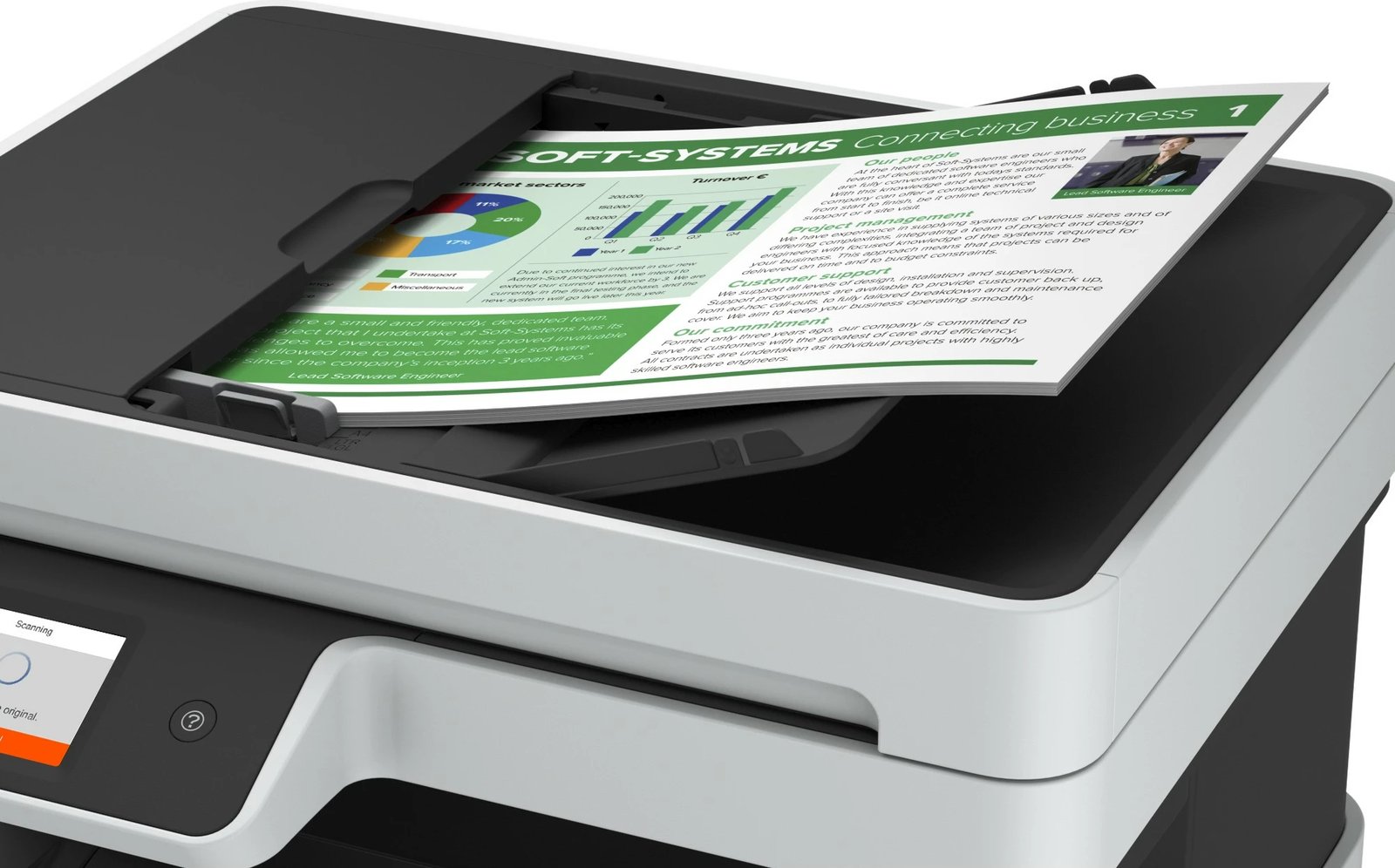 Printer Epson EcoTank ET-5150, Inkjet, A4, Wi-Fi, Touchscreen, zi/bardhë
