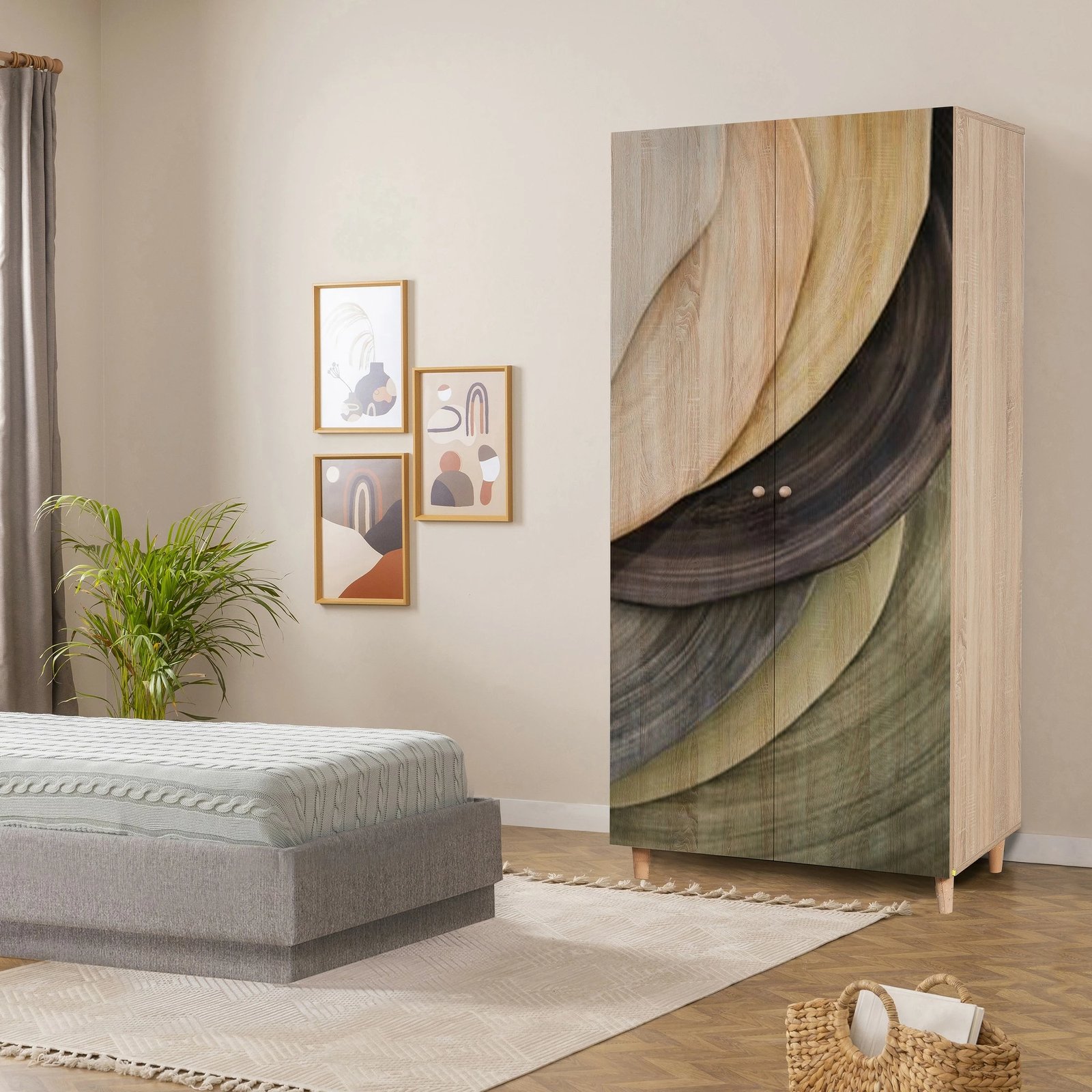 Dollap Hanah Home, Lidya 2, ngjyrë sonomo, 90x192x52cm