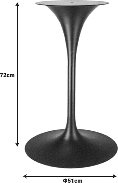 Bazë tavoline metalike,  D51x72cm, e zezë