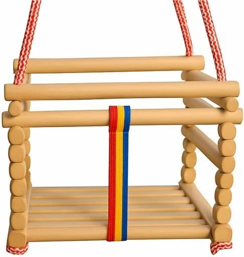 Luhatëse druri për bebe, Baby Mix, beechwood, 32×32 cm, lartësi varjeje 140 cm, kapacitet 20 kg, natyrale