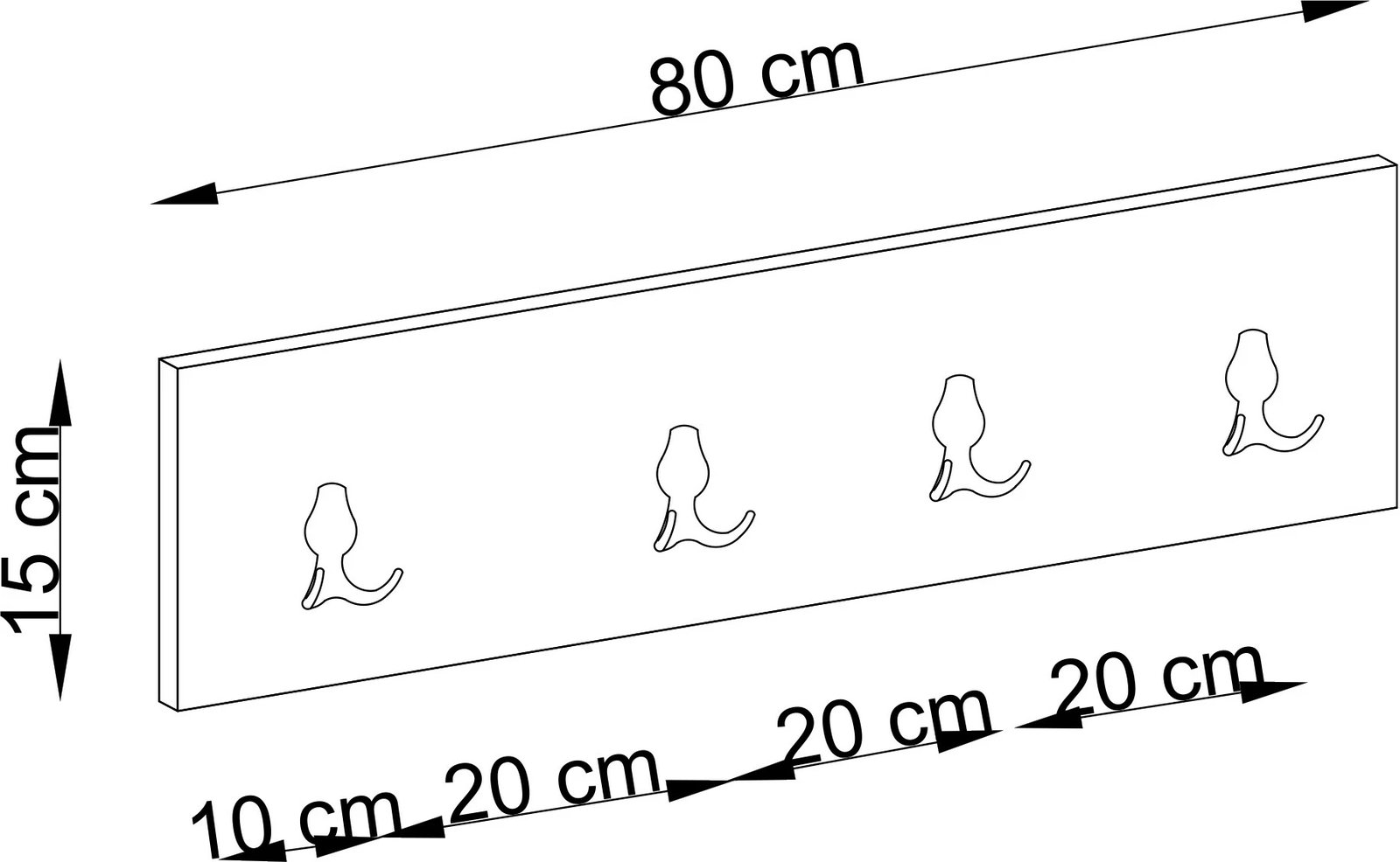 Varëse muri katërshe, ngjyrë e bardhë, Hanah Home