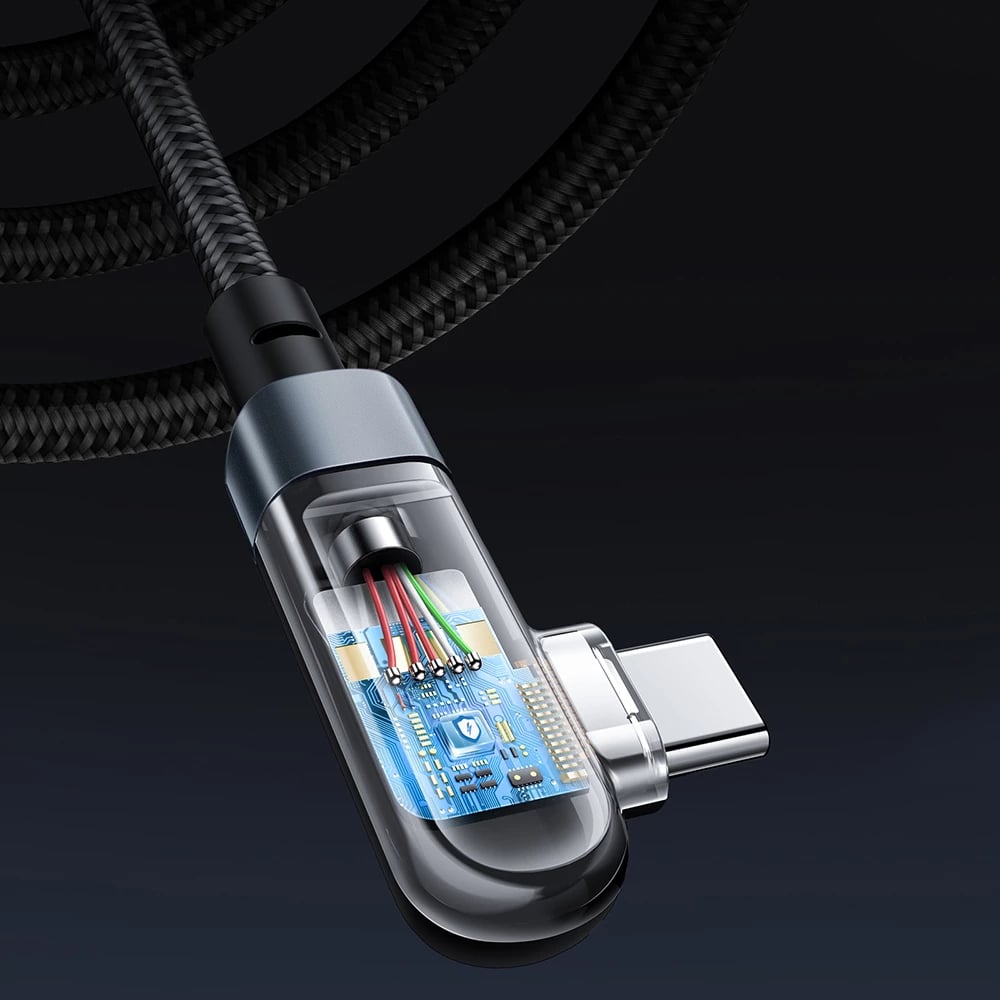 Kabllo Acefast C5-03 USB-C në USB-C, 2m, 100W, e zezë