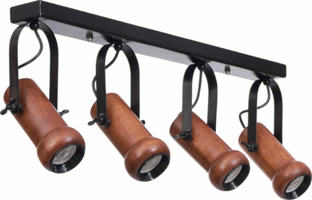 Llambë tavani Opviq, metal e dru, e zezë dhe arre, 8999-6