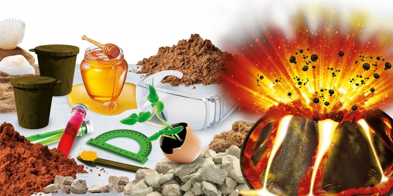 Set shkencor Lisciani Im a Genius Science Kit Volcanology për fëmijë