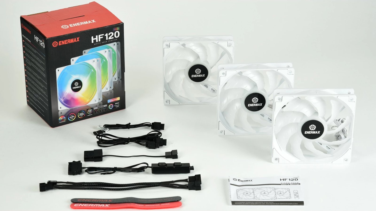 Ventilator kasë Enermax HF120 ARGB 120mm, 3 copë, i bardhë
