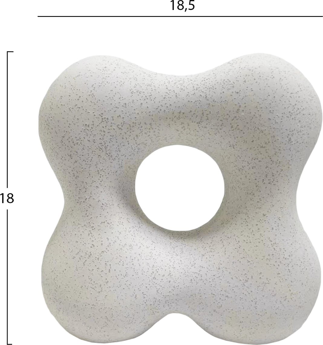 Dekor tavoline prej qeramike SEBOR FH4594.01 ngjyrë e bardhë me kristalizim 18.5x9x18H cm