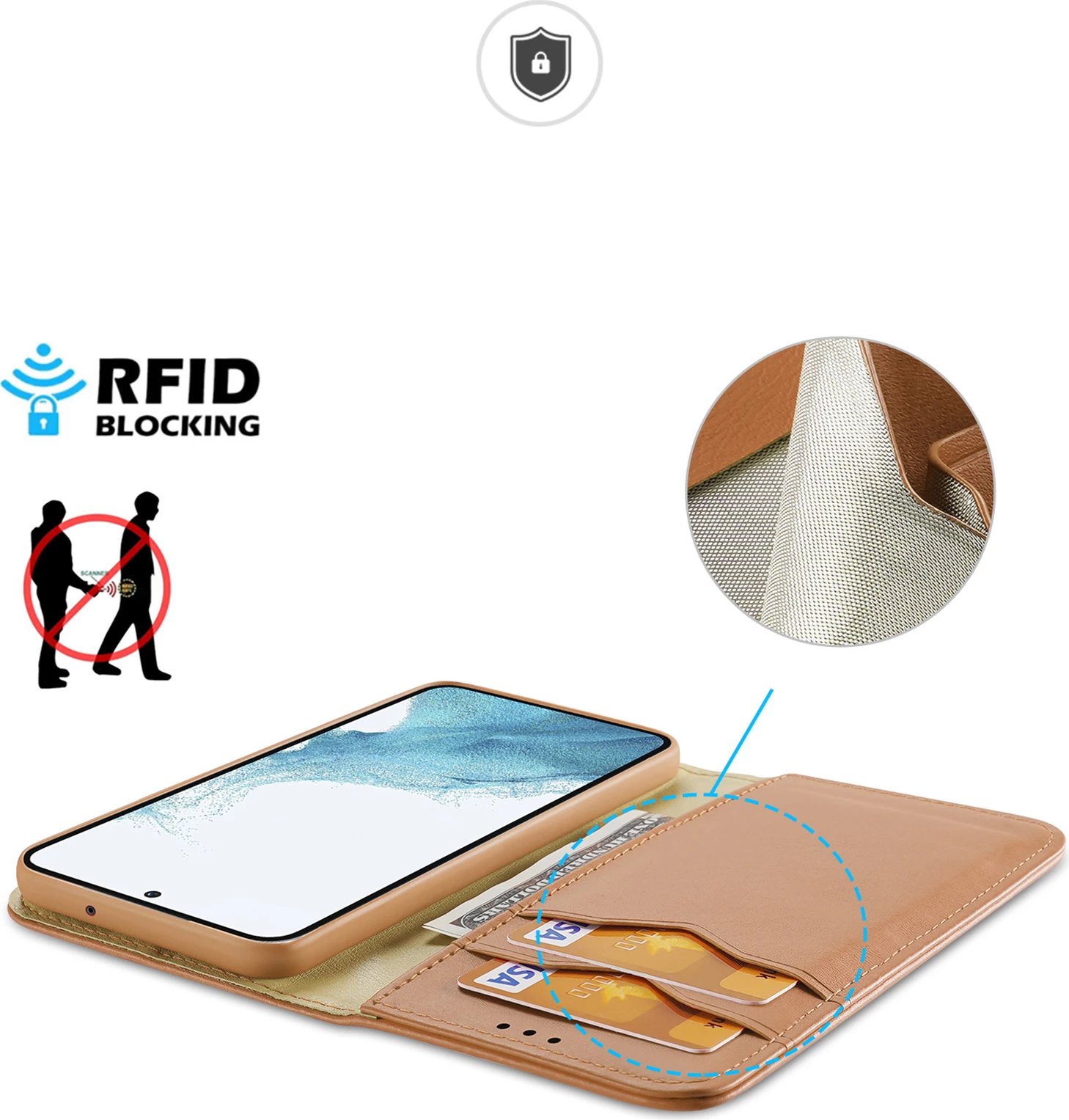 Mbështjellës Dux Ducis Hivo për Samsung Galaxy S23+, me kapak, portofol, bllokim RFID, kafe Mbështjellës Dux Ducis Hivo për Samsung Galaxy S23+, me kapak, portofol, bllokim RFID, kafe