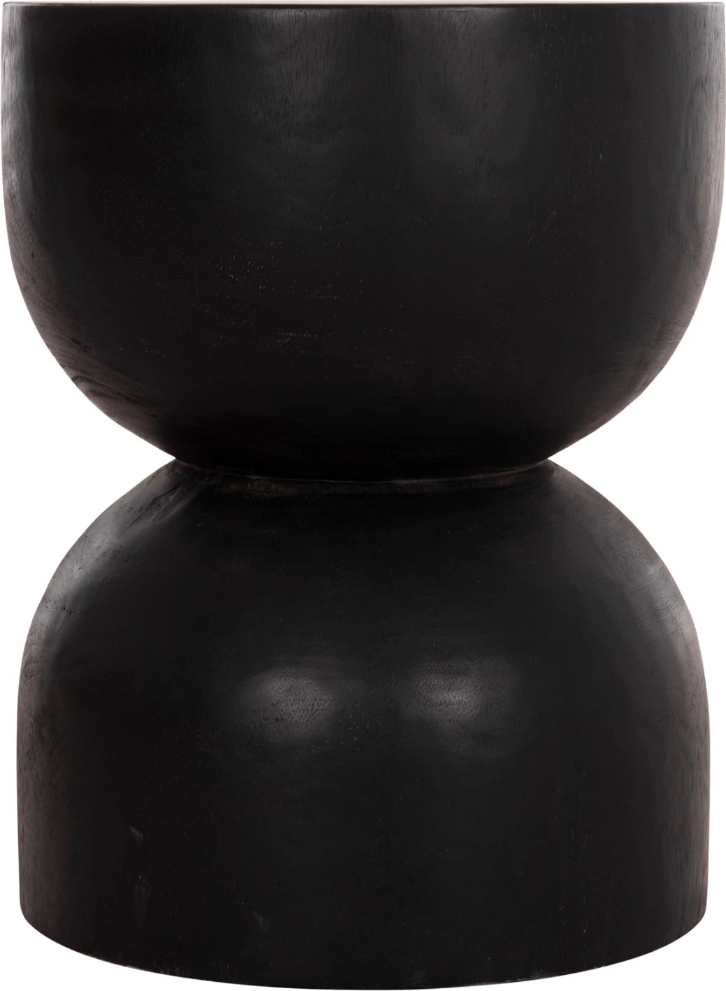 Stool i rrumbullakët FEBRY, dru suar i fortë, ngjyrë e zezë, FH9753.12, 35x45cm