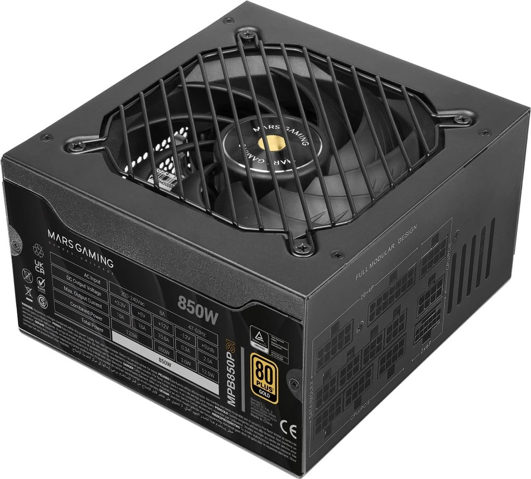Kasë energjie TACENS Mars Gaming MPB850PSI, 850 W, 80 PLUS Gold, Full Modular, e zezë
