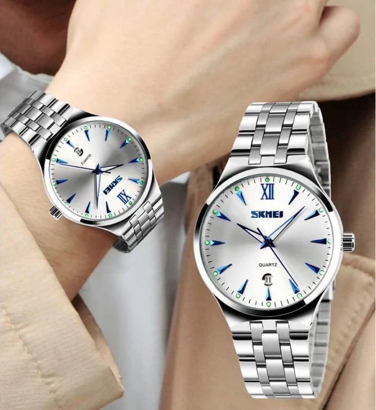 Orë dore për meshkuj Skmei, argjendi