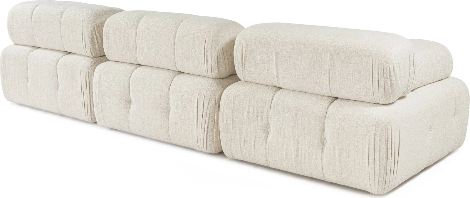 Kënd-sofë Doblo 3 vendëshe me pouffe, krem, Atelier del Sofa