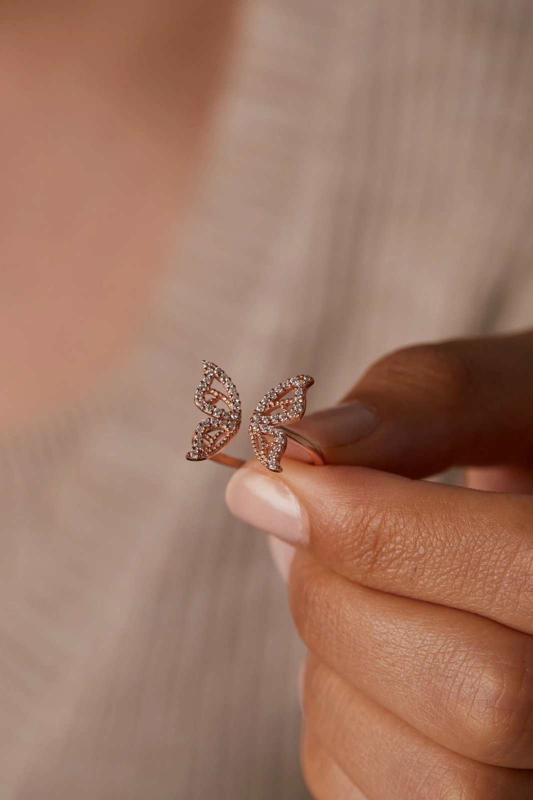 Unazë argjendi, ngjyrë ari rozë, Elika, ELKAB92067R