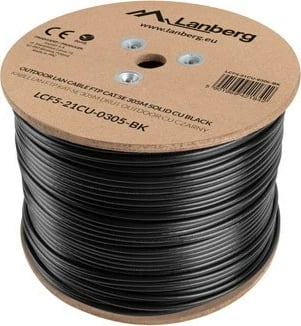 Kabllo rrjeti Lanberg, LCF5-21CU-0305-BK, 305m, Cat5e F/UTP (FTP), i zi 