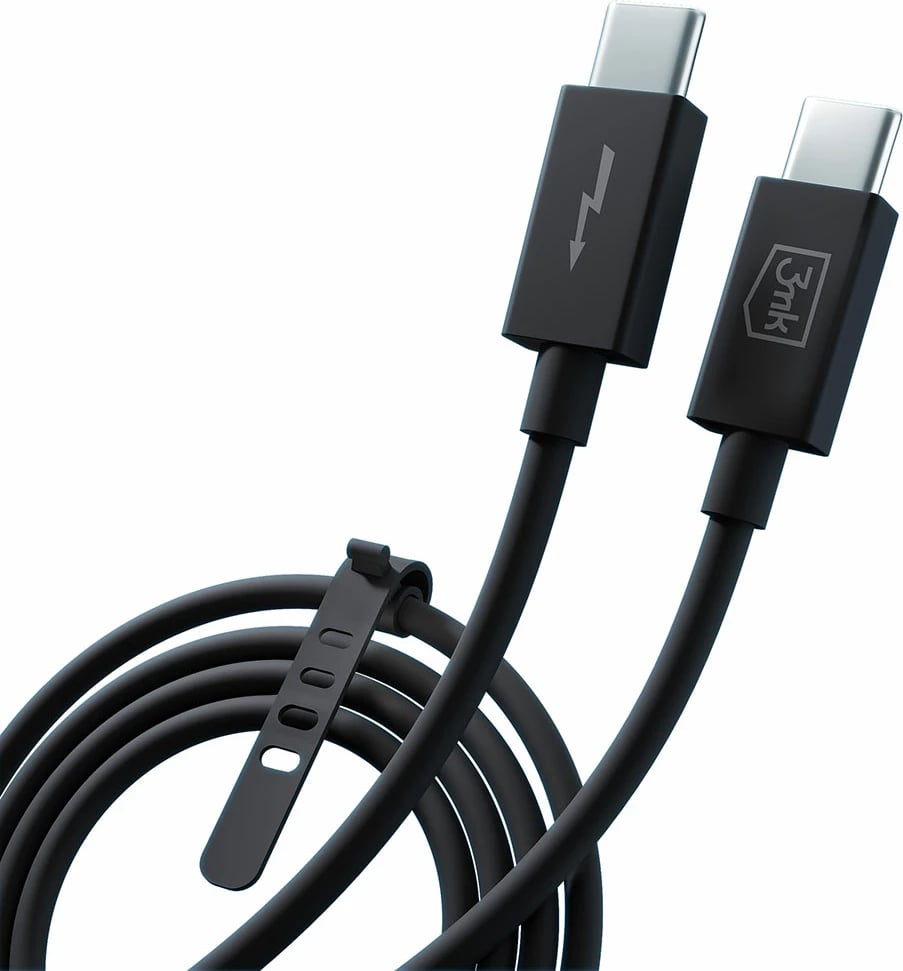 Kabllo Thunderbolt 3mk Hyper USB4, 1m, 240W, USB-C në USB-C, E zezë